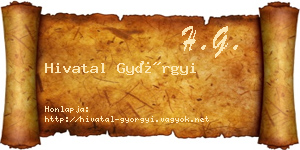 Hivatal Györgyi névjegykártya